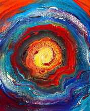 Load image into Gallery viewer, The Lumos Gallery, artist Teresa Soler, Inner Light, large acrylic fluid art painting closeup  Edit alt text
